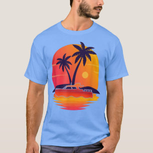 T-shirt Capitaine de bateau à moteur Sweet Sunset