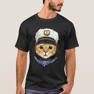 T-shirt Capitaine de bateau Chat Amateur de voile Propriét