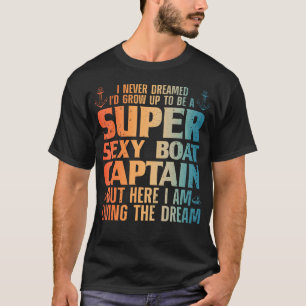 T-shirt Capitaine de bateau cool pour hommes femmes voile