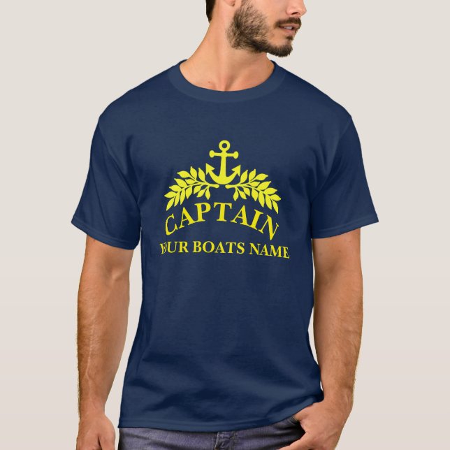 T-shirt Capitaine de bateau d'ancre de bateaux (Devant)