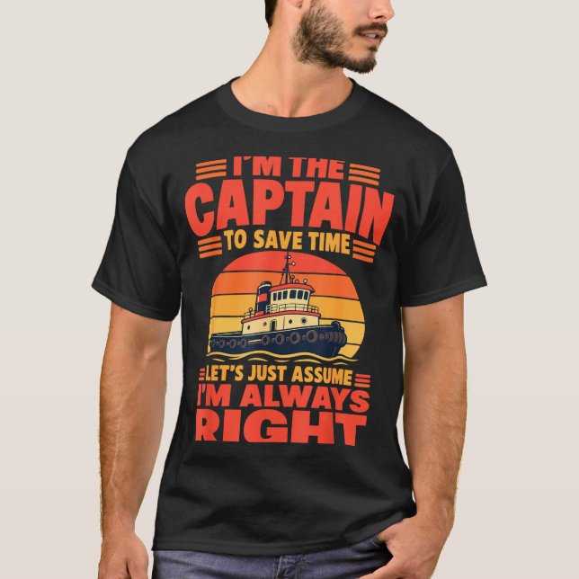 T-shirt Capitaine de bateau drôle  (Devant)
