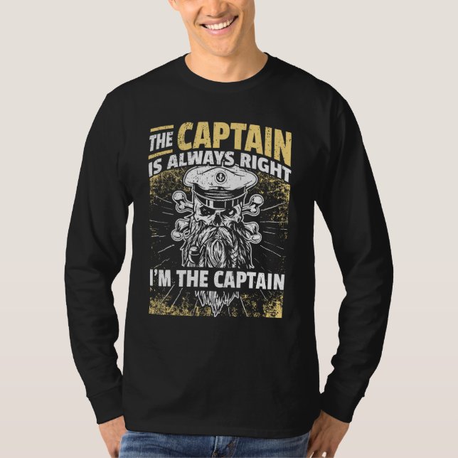 T-shirt Capitaine de bateau ponton I Skipper navigation en (Devant)