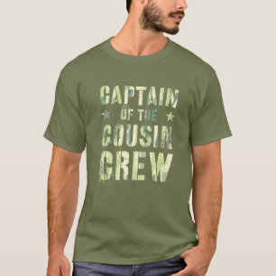 T-shirt CAPITAINE DE CAPITAINE DE L'ÉQUIPAGE DE COUSIN Fun