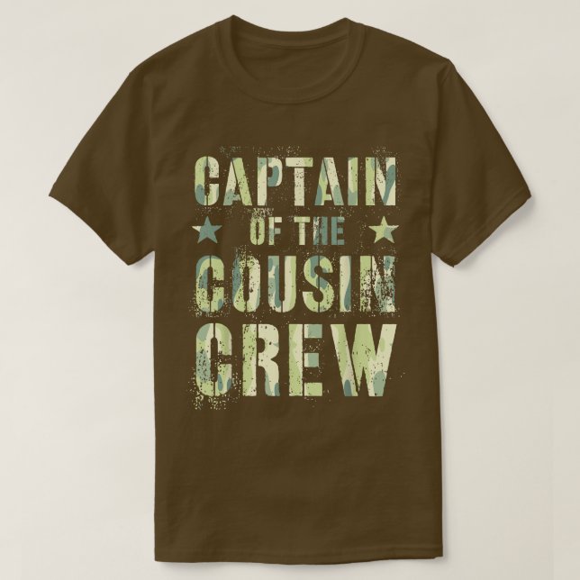 T-shirt CAPITAINE DE CAPITAINE DE L'ÉQUIPAGE DE COUSIN Fun (Design devant)