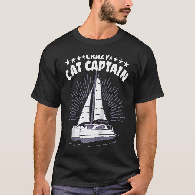 T-shirt Capitaine de catamaran fou marin pull raglan (Devant)