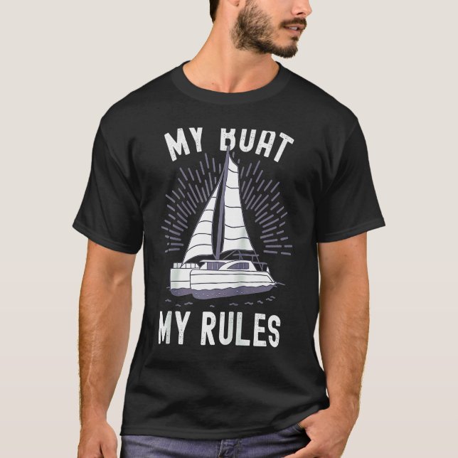 T-shirt Capitaine de catamaran Mon bateau Mes règles Capit (Devant)