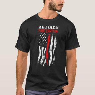 T-shirt Capitaine De Feu À La Retraite American Firemer Qu