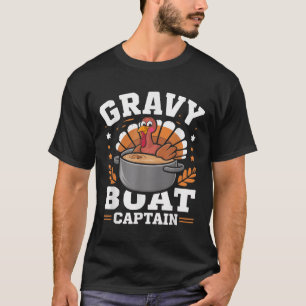 T-shirt Capitaine de la barque à sauce drôle de dîner de T