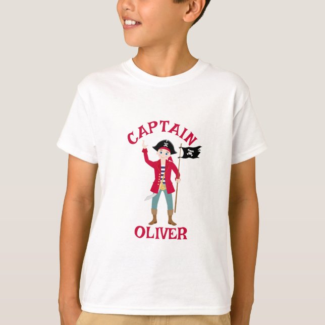 T-shirt Capitaine de la fête d'anniversaire du navire pira (Devant)