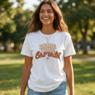 T-shirt Capitaine de la Tribu de la Mariée Rétro | Enterre