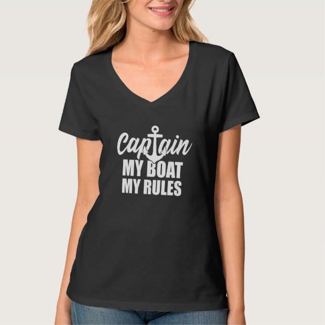 T-shirt Capitaine de mon bateau, mes règles (Devant)