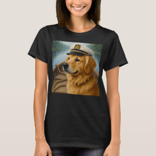 T-shirt Capitaine de pêche Golden Retriever Chien chiot