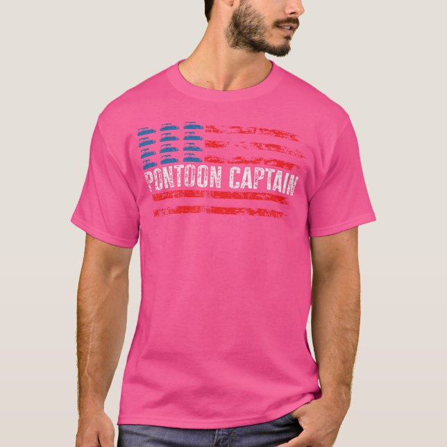 T-shirt Capitaine de Ponton de Bateau de Ponton du 4 Juill (Devant)