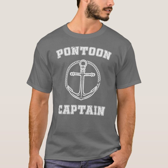 T-shirt CAPITAINE DE PONTON Drôle de navigation pour la fa (Devant)