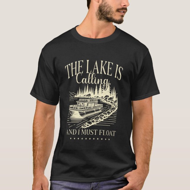 T-shirt Capitaine de Ponton & Skipper de Bateau Plat & Cap (Devant)