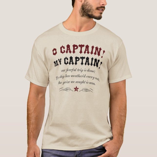 T-shirt Capitaine d'O ! Mon capitaine ! - Style vintage (Devant)