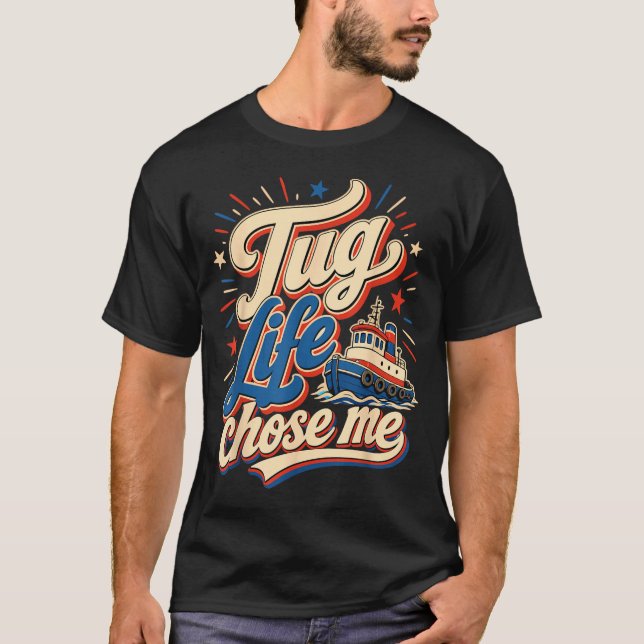 T-shirt Capitaine drôle d'équipage de remorqueur  (Devant)