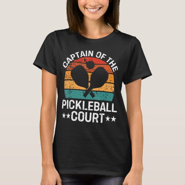 T-shirt Capitaine Du Pickleball Court Funny Pickleball P (Devant)