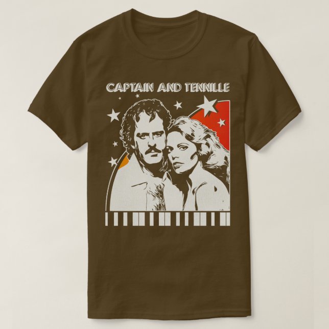 T-shirt Capitaine et Tennille les années 70 Concert Fade (Design devant)