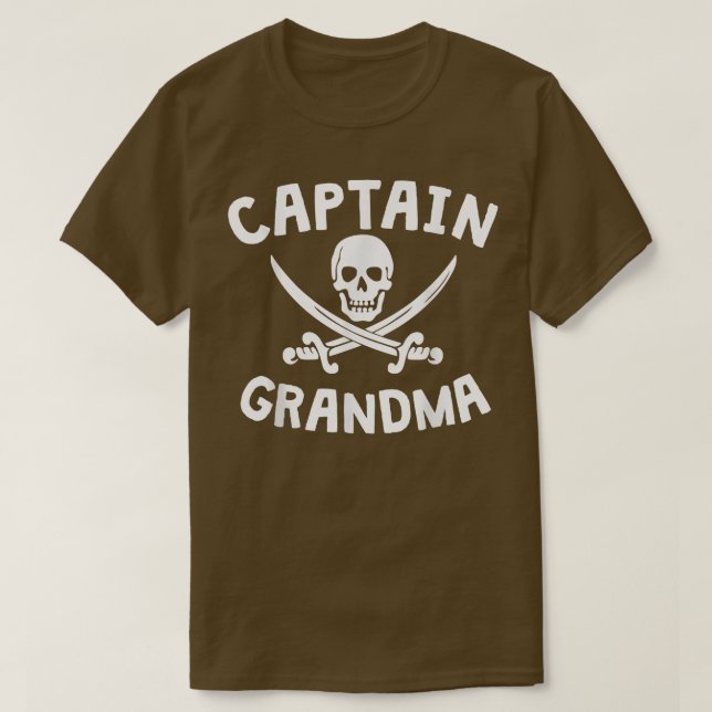 T-shirt Capitaine Grandma Pirate Funny  (Design devant)