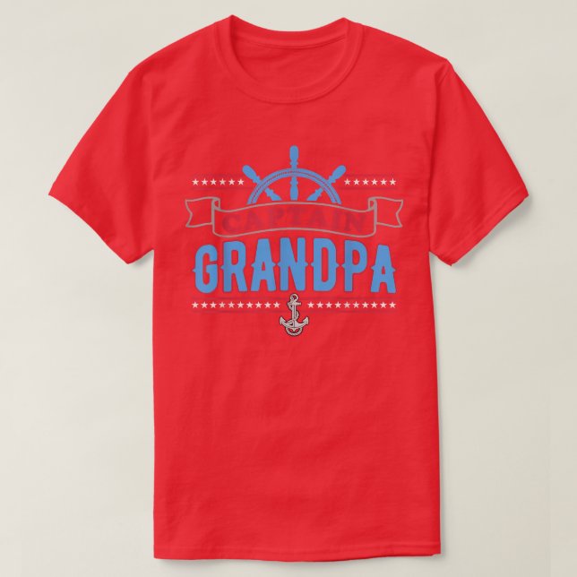 T-shirt Capitaine Grandpa Sail Boat Lover Skipper Grandfae (Design devant)