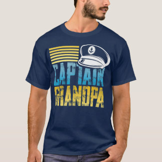 T-shirt Capitaine Grandpa Voile Capitaine Casquette Bateau