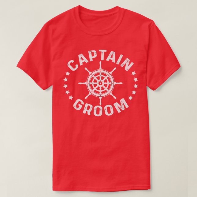 T-shirt Capitaine Groom Voilier Voilier Bateau Voilier Sai (Design devant)