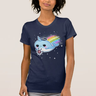 T-shirt Capitaine mignon de kawaii narwhal avec
