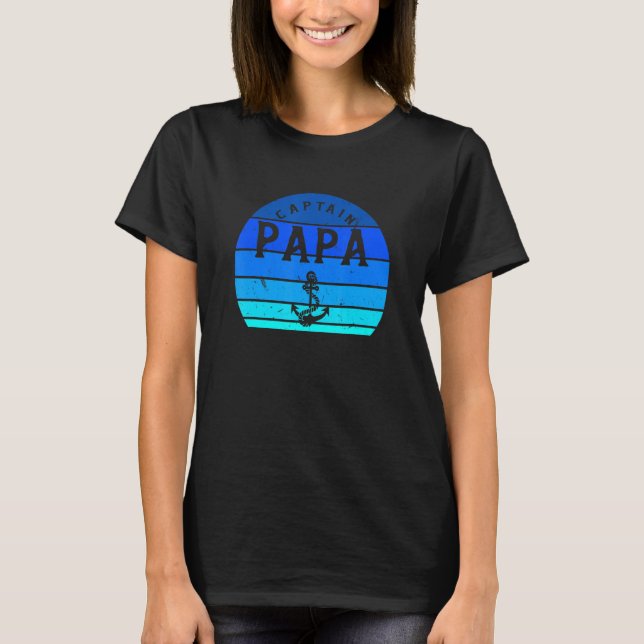T-shirt Capitaine Papa Vie de navigation Vie de navigation (Devant)
