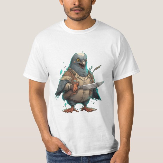 T-shirt "Capitaine Pigeons" prêt pour une attaque (Devant)