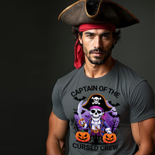 T-shirt Capitaine pirate d'Halloween de l'équipage maudit