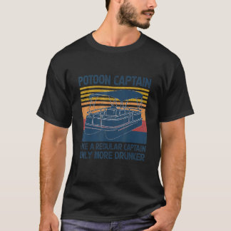 T-shirt Capitaine Pontoon Comme Un Capitaine Régulier Vint