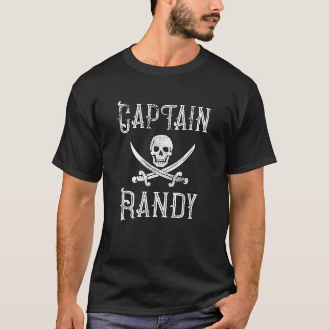 T-shirt Capitaine Randy Retro Pirate ponton personnalisé T (Devant)