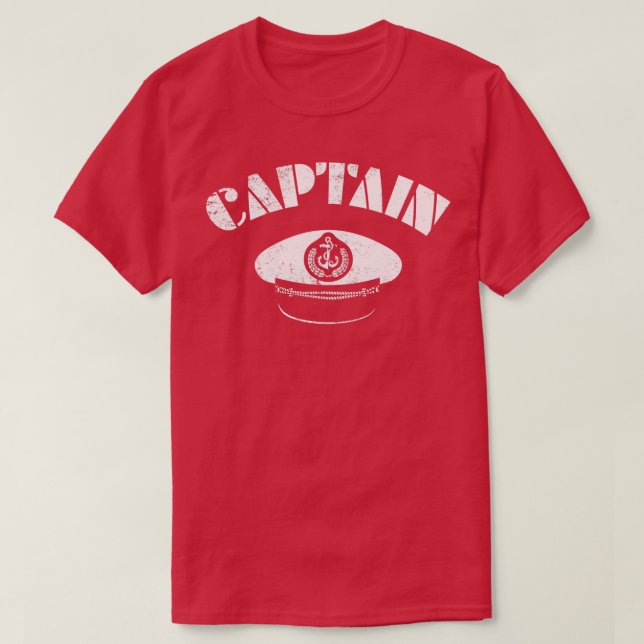 T-shirt Capitaine vintage Casquette Bateau nautique Voile  (Design devant)