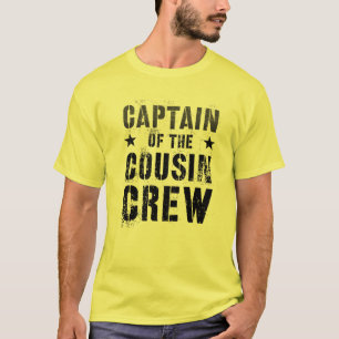 T-shirt CAPITAINE vintage DE L'ÉQUIPAGE DE COUSIN Drôle Gr