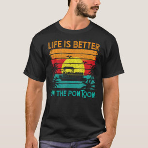 T-shirt Capitaine vintage Du Bateau Pontoon Sur Le Ponton