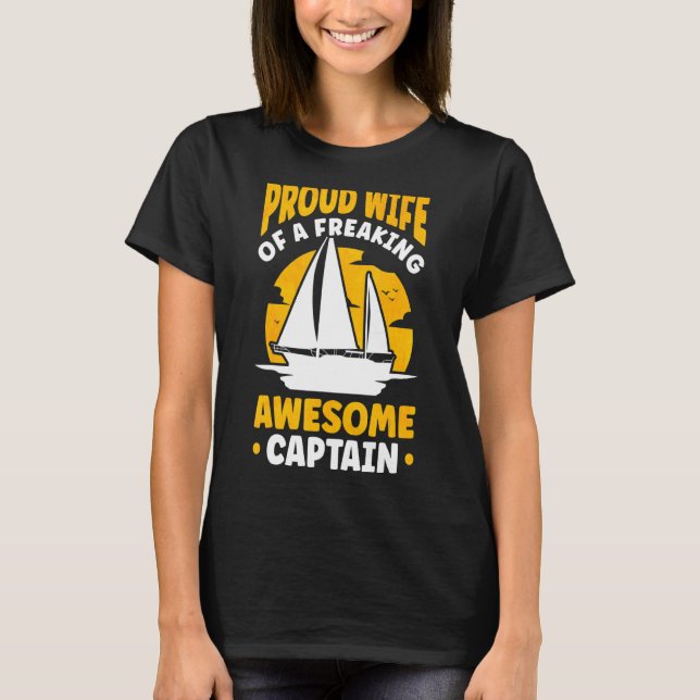 T-shirt Capitaine's Femme Bateau à voile Bateau à voile (Devant)