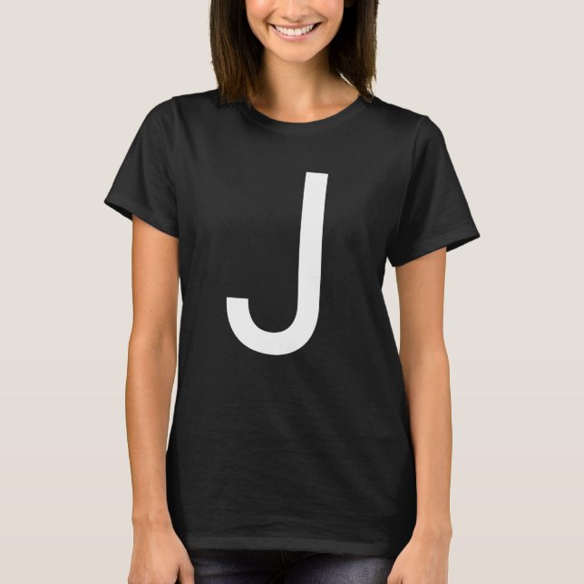 T-shirt Capital Letter J Monogram Poppins Font Initial Alp (Devant)