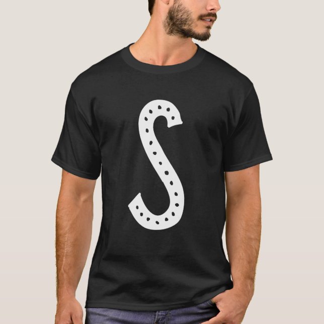 T-shirt Capital Letter S Monogram Initial Alphabet (Devant)