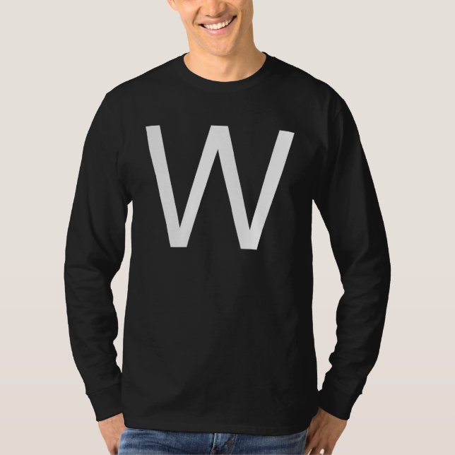 T-shirt Capital Letter W Monogram Poppins Font Initial Alp (Devant)