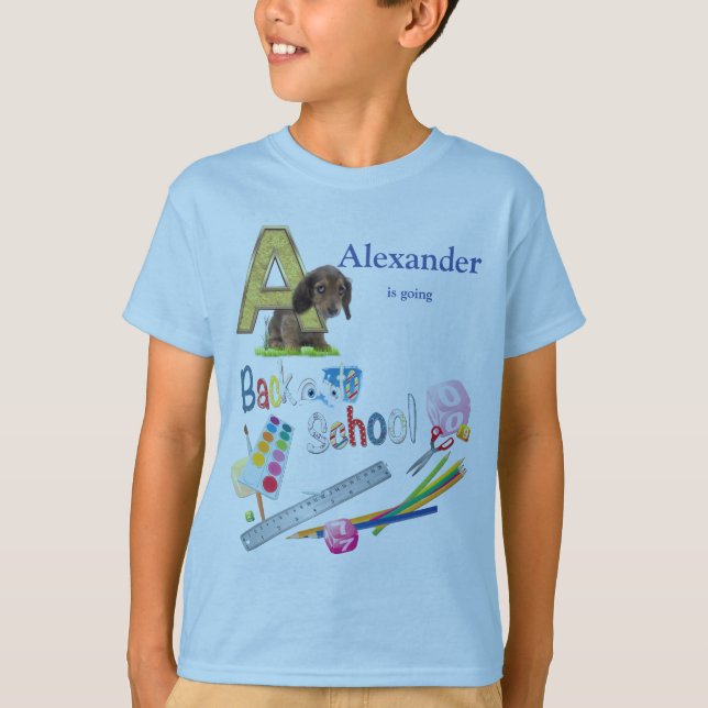 T-shirt Capitales Alphabet Retour à l'école (Devant)