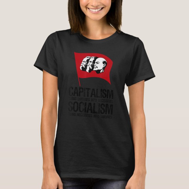 T-shirt Capitalisme Contre Socialisme Anti-Communiste Pro  (Devant)