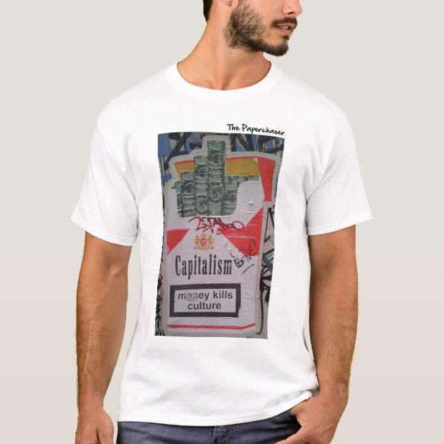 T-shirt Capitalisme - l'argent tue la culture (Devant)
