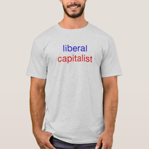 T-shirt Capitaliste libéral à la fois bleu et rouge drôle