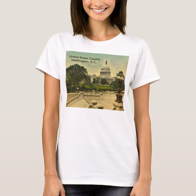 T-shirt Capitole des États-Unis de Library Steps Date 1898 (Devant)