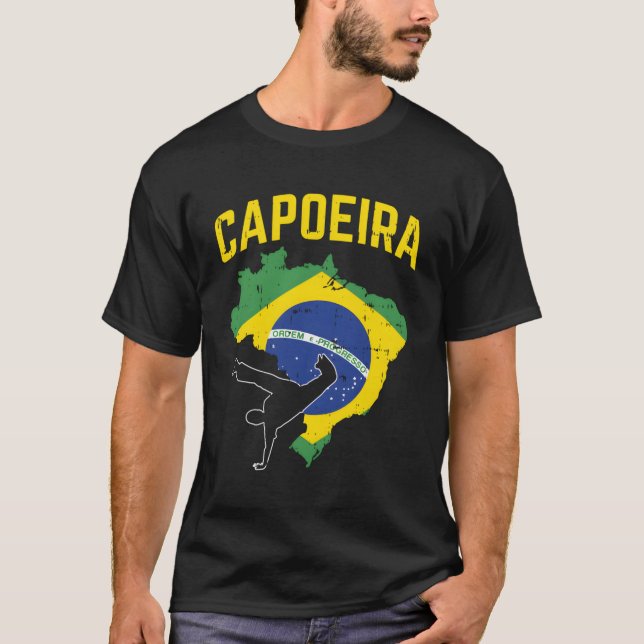 T-shirt Capoeira Brazil Flag Afro Brazilian Martial Arts D (Devant)