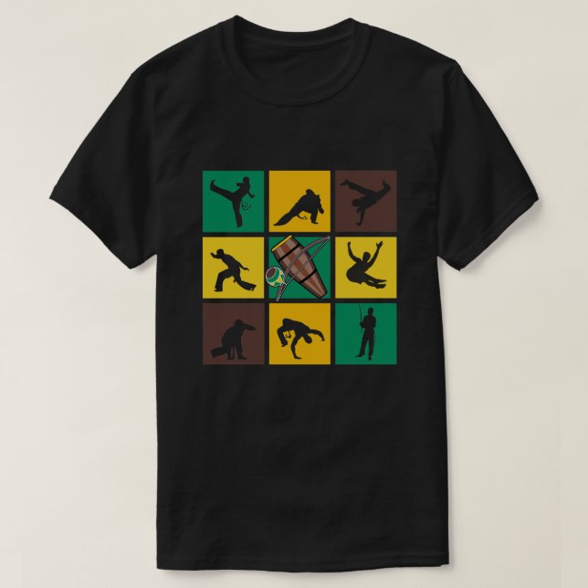 T-shirt Capoeira Pop Art comme des joueurs sportifs (Design devant)