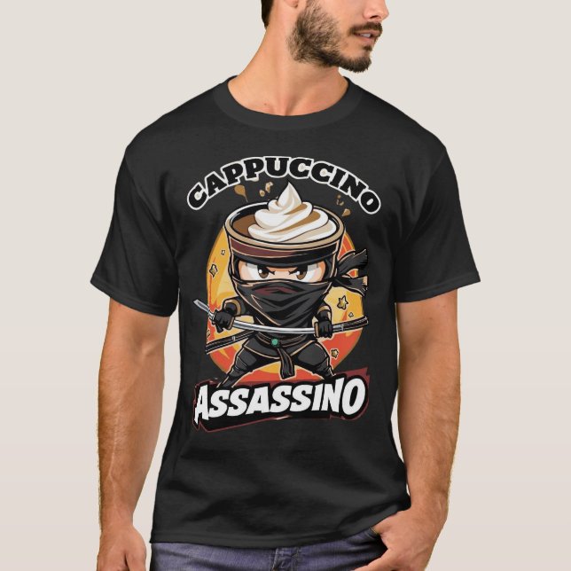 T-shirt Cappuccino Assassino Café Amateurs de café Italien (Devant)