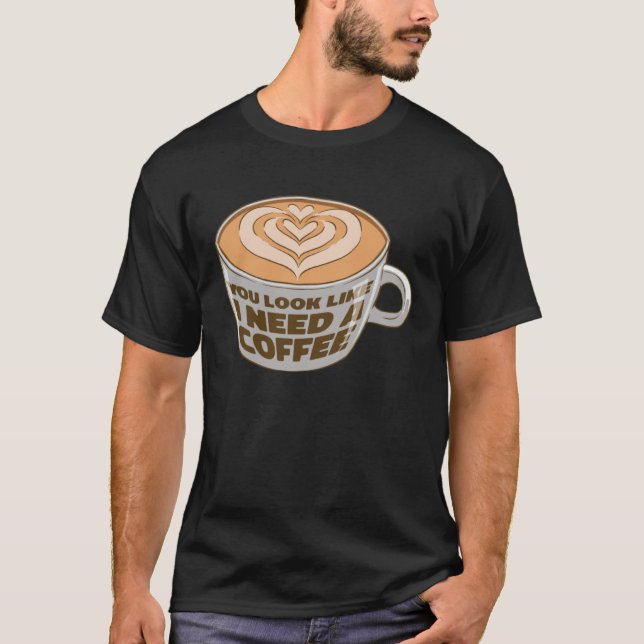 T-shirt Cappuccino Coffee Bean Caffeine Quotes (Devant)