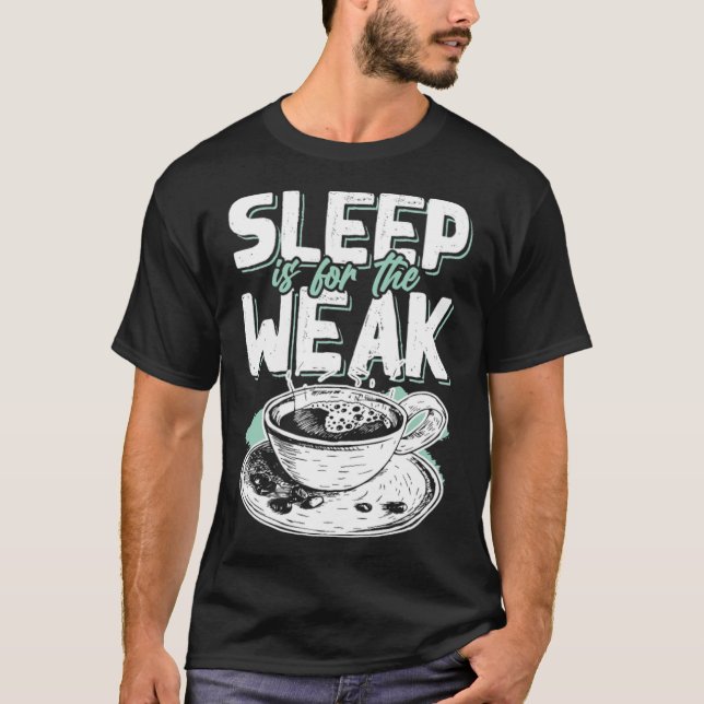 T-shirt cappuccino de sommeil caféine (Devant)